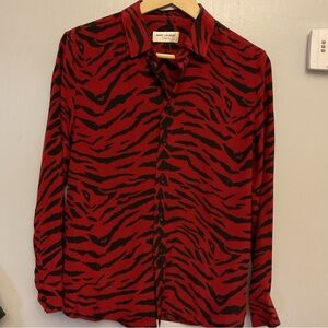 Saint Laurent Zebra blouse. Size 40 or XS. Beautiful and Elegant blouse.